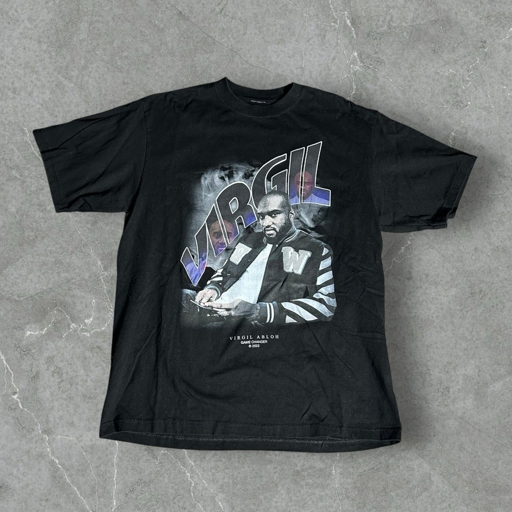 Virgil Abloh Shirt Mens XL Black Game Changer Rap Tee 2022 Off White Streetwear